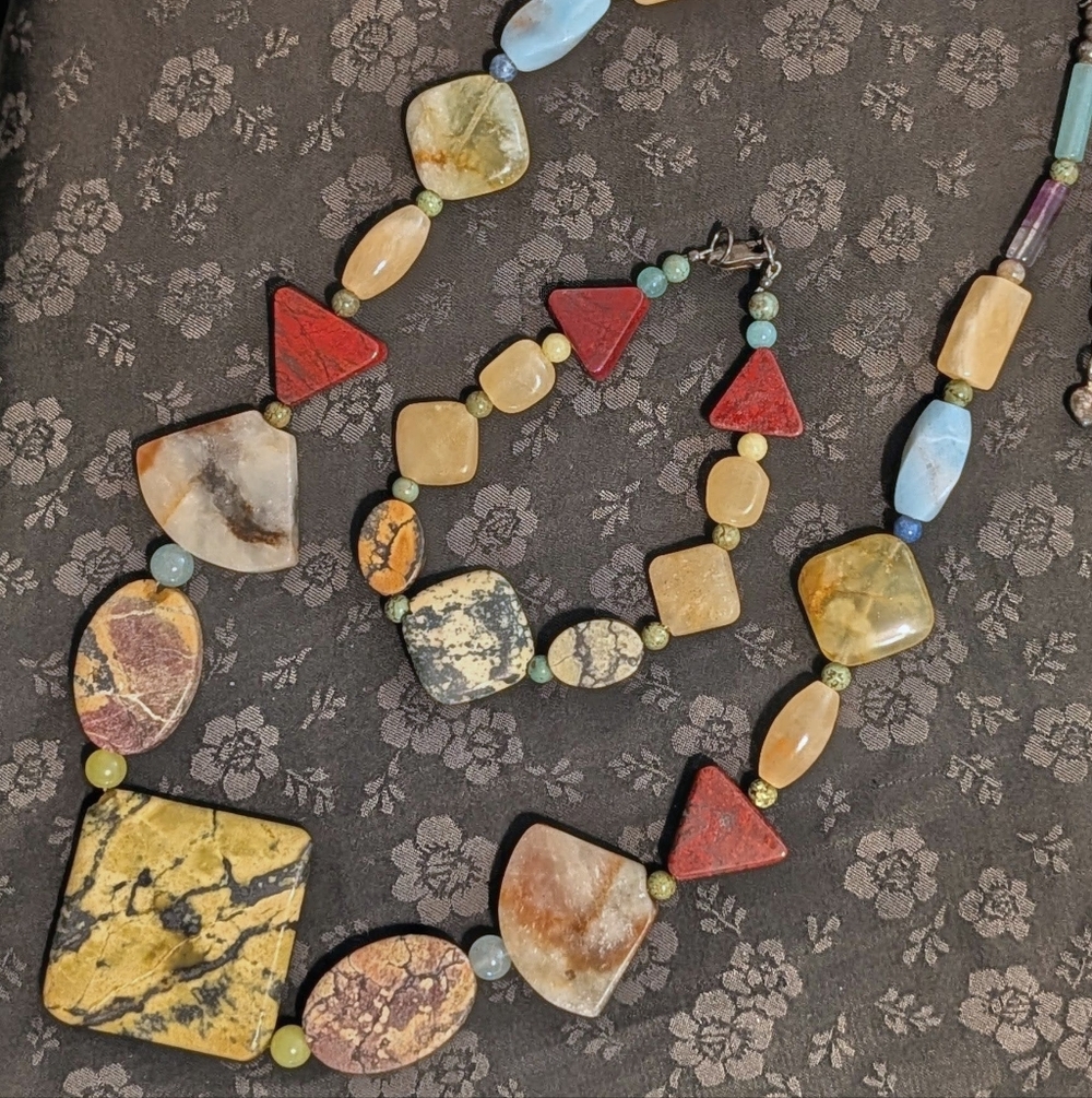 Jay King DTR Sterling Silver Multicolor Stone Necklace Bracelet Set DRT